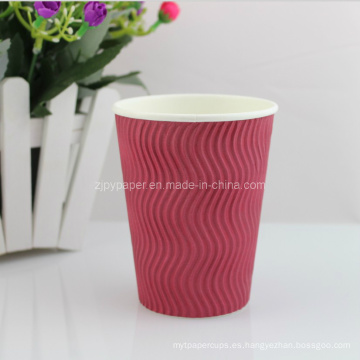 Taza de papel de pared Ripple desechables para café y té caliente